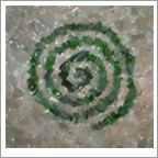 Green spiral glass